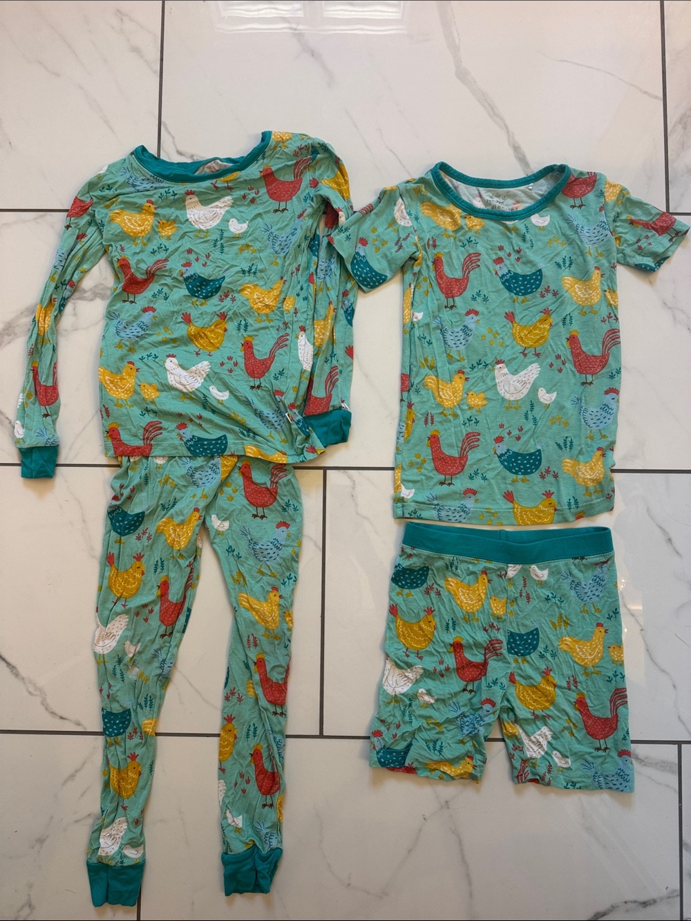 Little Sleepies Teal Chicken Print Pajama Set(s)